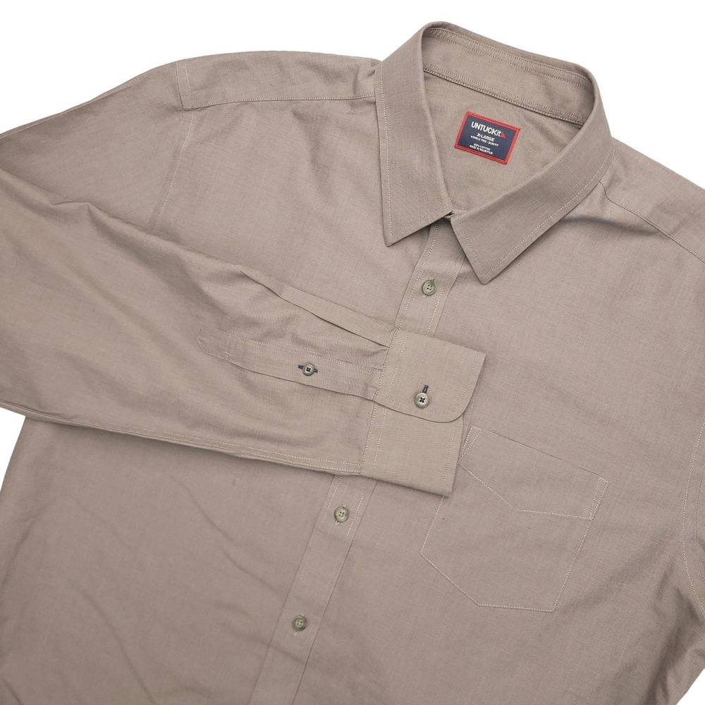 UNTUCKit Sangiovese‎ WF Shirt Mens XL Gray Long Sleeve Button Up Wrinkle Free
